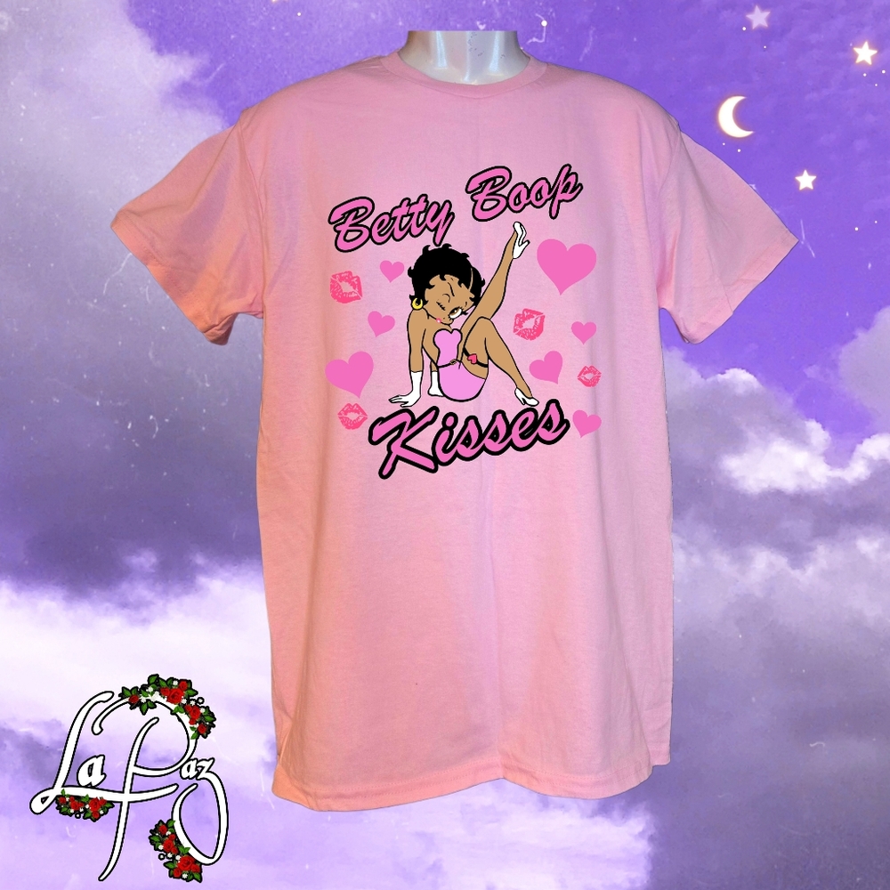 Cute betty boop Valentine light pink tshirt